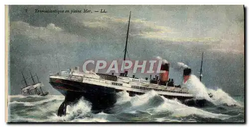 Cartes postales Bateau Paquebot Transatlantique en pleine mer