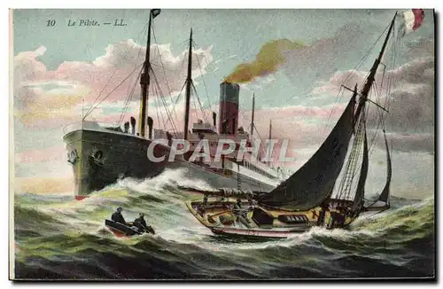 Cartes postales Bateau Paquebot Le pilote