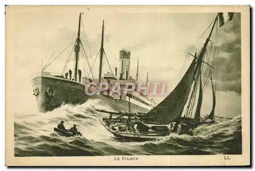 Cartes postales Bateau Paquebot Le pilote