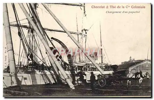 Cartes postales Bateau Chargement d&#39un Paquebot