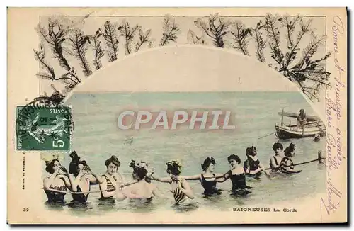 Cartes postales Femme Maillot de Bains Baigneuses La corde