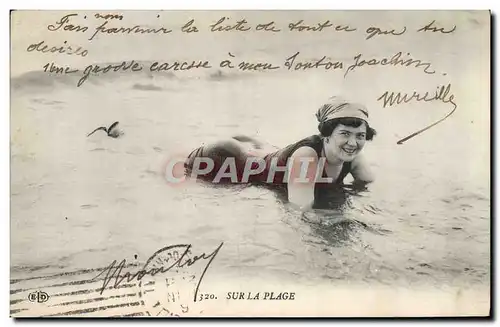 Cartes postales Femme Maillot de Bains Sur la plage