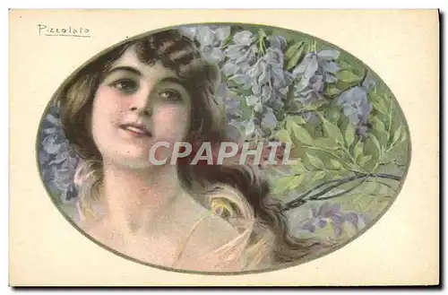 Cartes postales Fantaisie Illustrateur Pizzolato Femme