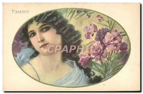 Cartes postales Fantaisie Illustrateur Pizzolato Femme