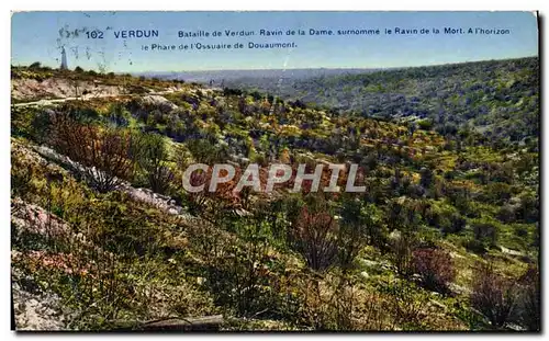 Cartes postales Militaria Verdun Bataille De Verdun Ravin de la Dame surnommee le ravin de la mort Phare de l