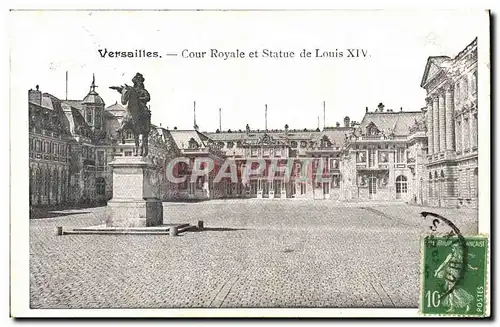 Ansichtskarte AK Versailles Cour Royale Et Statue De Louis XIV