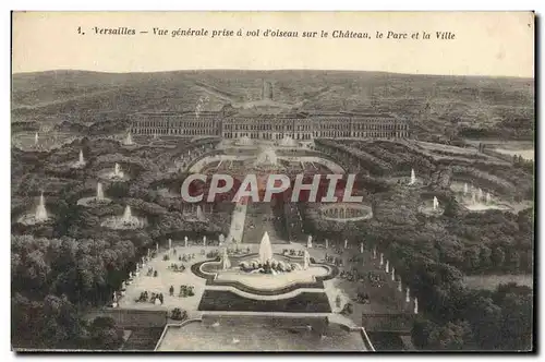 Ansichtskarte AK Versailles Vue Generale Prise A Vol D&#39Oiseau Sur Le Chateau Le parc et la ville