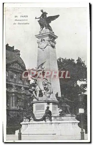 Cartes postales Paris Monument De Gambetta