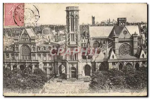 Cartes postales Paris Mairie Du 1er Arrondissement Et I&#39Eglise Saint Germain l&#39Auxerrois