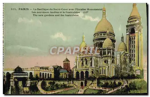 Ansichtskarte AK Paris La Basilique Du Sacre Coeur Avec I&#39Escalier Monumental