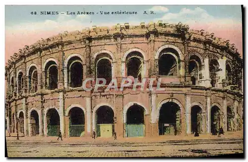 Ansichtskarte AK Nimes Les Arenes Vue Exterieure