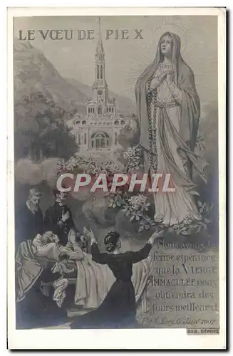 Cartes postales Pape Le voeu de Pie X