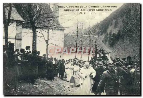 Cartes postales Couvent de la Grande Chartreuse Expulsion des Peres Chartreux le 29 avril 1903