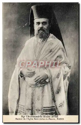 Cartes postales Mgr l&#39archimandrite Arsene Attie recteur de l&#39eglise Saint Julien le Pauvre Paris