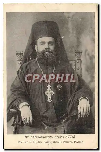 Cartes postales Mgr l&#39archimandrite Arsene Attie recteur de l&#39eglise Saint Julien le Pauvre Paris