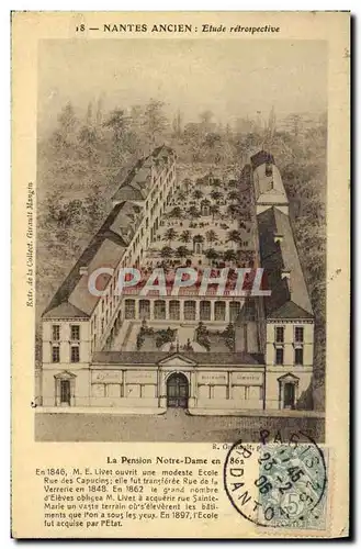 Cartes postales Nantes ancien La pension de Notre Dame en 1862