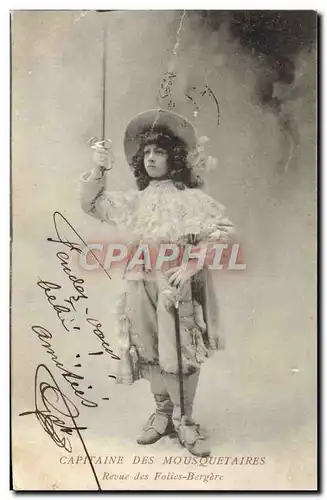 Cartes postales Escrime Capitaine des Mousquetaires Revue des Folies Bergeres Enfant