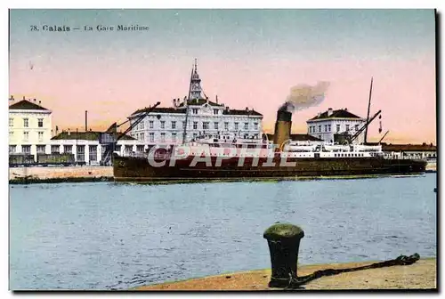 Cartes postales Bateau Calais La gare maritime