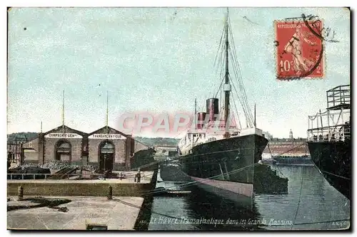 Cartes postales Bateau Paquebot Le Havre Transatlantique dans les grands bassins