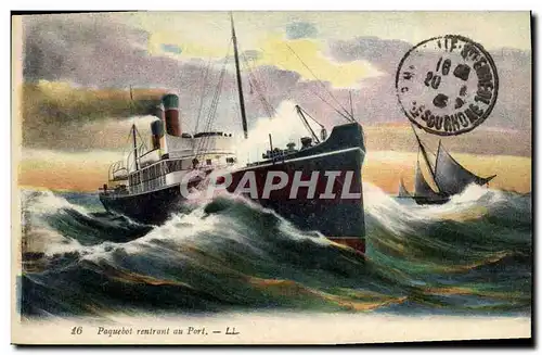 Cartes postales Bateau Paquebot rentrant au port