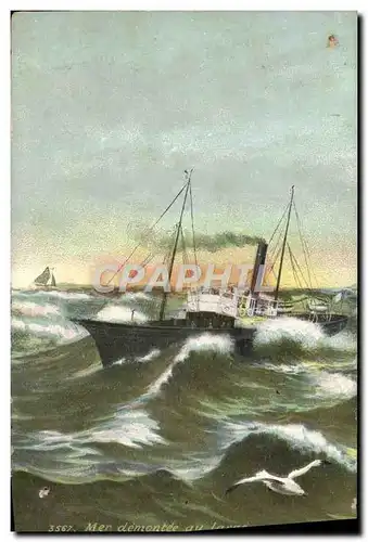 Cartes postales Bateau Mer demontee au large