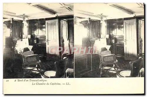 Ansichtskarte AK Bateau Paquebot Transatlantique La chambre du capitaine