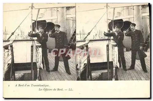 Cartes postales Bateau Paquebot Transatlantique Les officiers du bord