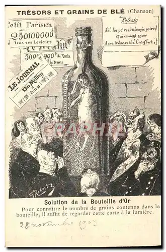 Ansichtskarte AK Fantaisie Illustrateur Roberty Tresors et grain de ble Solution de la bouteille d&#39Or TOP