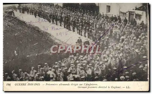 Cartes postales Militaria Prisonniers allemands diriges sur l&#39Angleterre