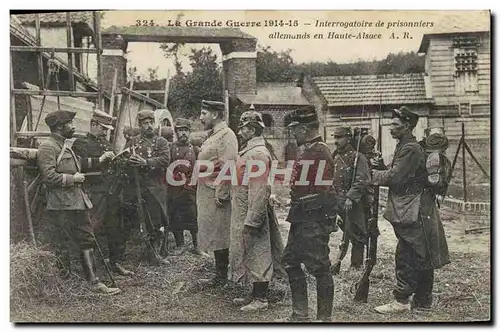 Cartes postales Militaria Interrogatoire des prisonniers allemands en Haute Alsace