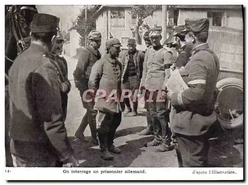 Cartes postales Militaria On interroge un prisonnier allemand