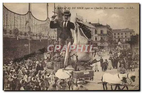 Cartes postales Cinema Carnaval de Nice 1921 Charlot