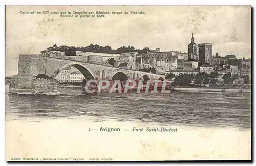 Cartes postales Avignon Pont Saint Benezet