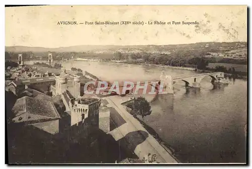 Ansichtskarte AK Avignon Pont Saint Benezet Le rhone et le pont suspendu