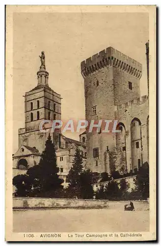 Ansichtskarte AK Avignon La Tour Campagne et la Cathedrale