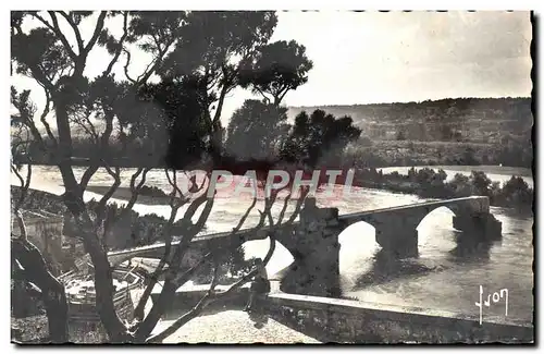 Moderne Karte Avignon Le Rhone et le Pont Saint Benezet