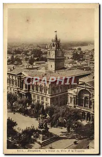 Cartes postales Avignon L&#39Hotel de ville et le Theatre