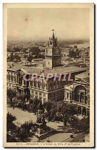 Cartes postales Avignon L'Hotel de ville et le Theatre