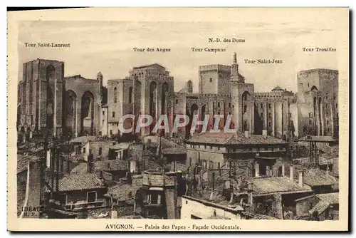 Cartes postales Avignon Palais des Papes Facades Occidentale