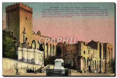 Cartes postales Avignon Le palais des Papes Facade principale