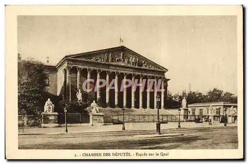 Cartes postales Paris Chambre Des Deputes Facade sur le Quai