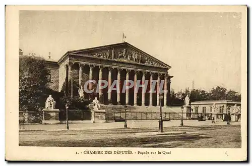 Cartes postales Paris Chambre Des Deputes Facade sur le Quai