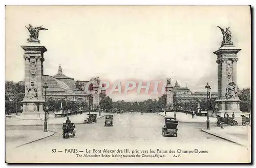 Cartes postales Paris Le Pont Alexandre III pris vers les palais des Champs Elysees