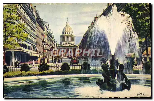 Ansichtskarte AK Paris Place Edmond Rostand Rue Soufflot Pantheon