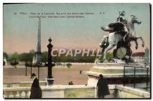 Ansichtskarte AK Paris Place de la Concorde Vue Prise des Jardins des Tuilleries