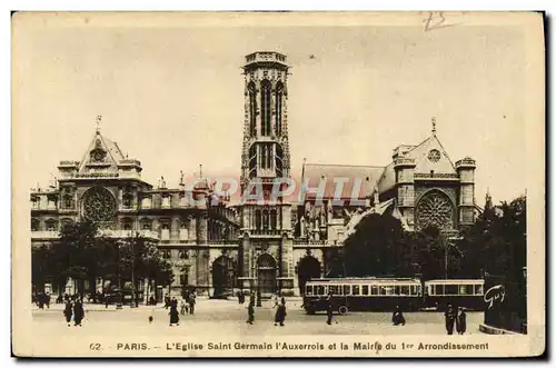 Cartes postales Paris L&#39Eglise Saint Germain l&#39Auxerrois et le Mairie du 1er