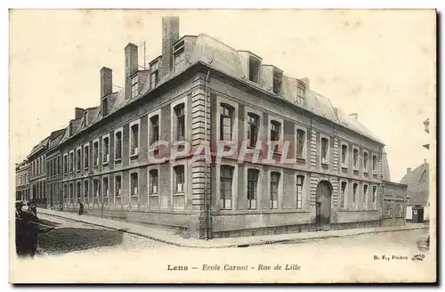 Cartes postales Ecole Carnot Rue de Lille Lens