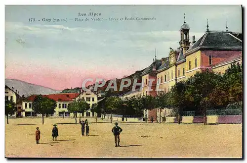 Ansichtskarte AK Ecole Gap Place de Verdun Lycee et Ecole communale