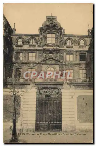 Cartes postales Ecole Massillon Quai des des Celestins Paris