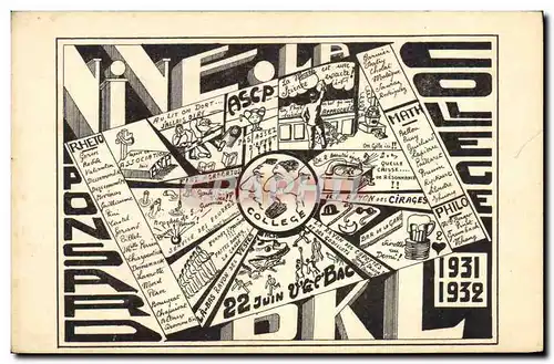 Cartes postales Ecole College Ponsard 1931 1932